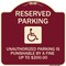 Signmission Reserved Parking Unauthorized Parking Is Punishable by A Fine Up to $200, A-DES-BU-1818-23003 A-DES-BU-1818-23003 - alternate 1
